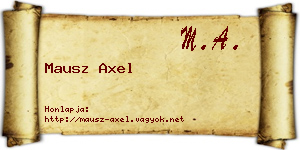 Mausz Axel névjegykártya